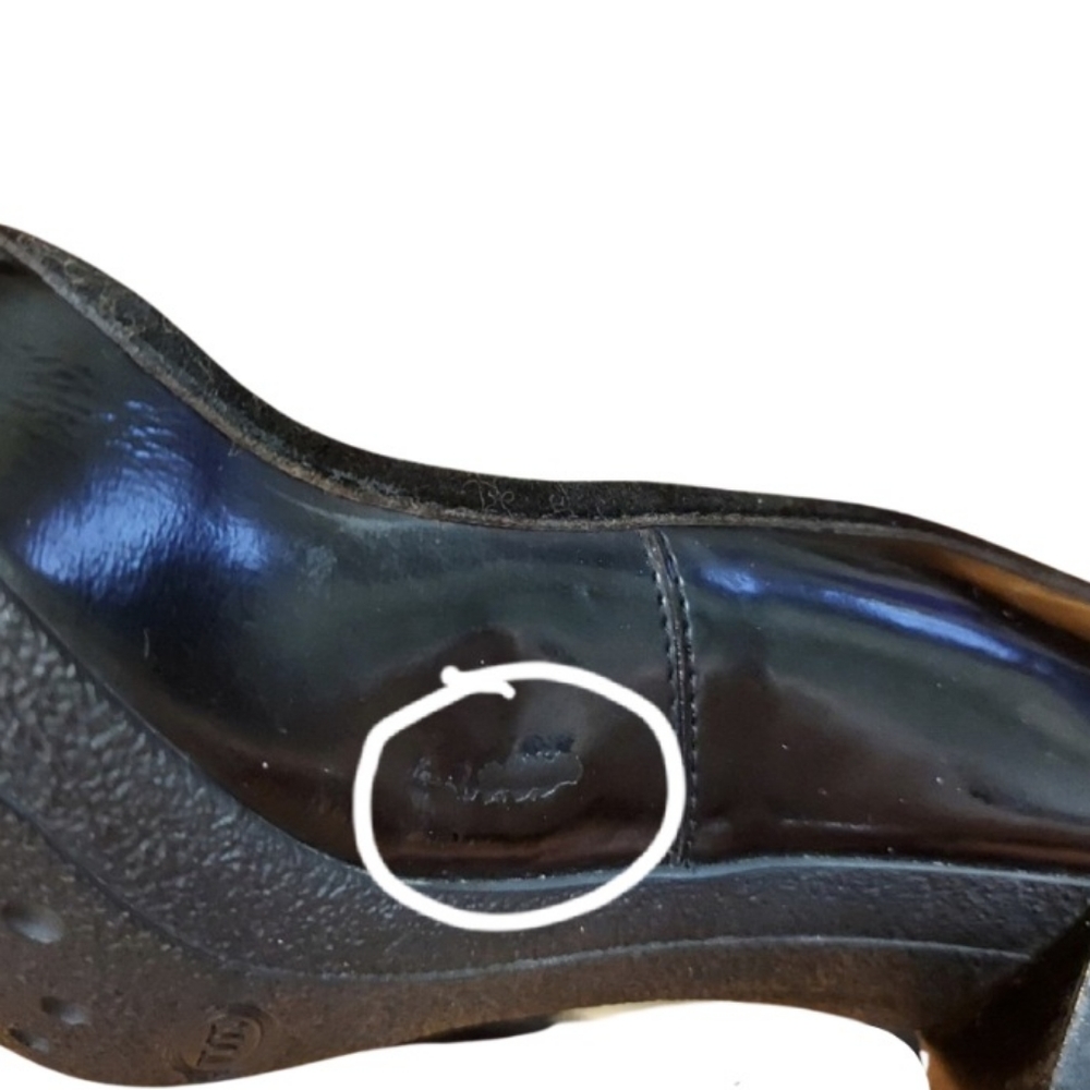 Tod's Crystal Embellished Patent Leather/Suede Block Heel Penny Loafer Pumps - Picture 11 of 16